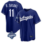 Los Angeles Dodgers #11 Roki Sasaki Player Royal AmberGomez World Series Meet Game Stitched Jerseys