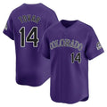 Colorado Rockies #14 Ezequiel Tovar Player Purple AmberGomez Limited Home Stitched Jerseys