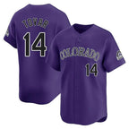 Colorado Rockies #14 Ezequiel Tovar Player Purple AmberGomez Limited Home Stitched Jerseys