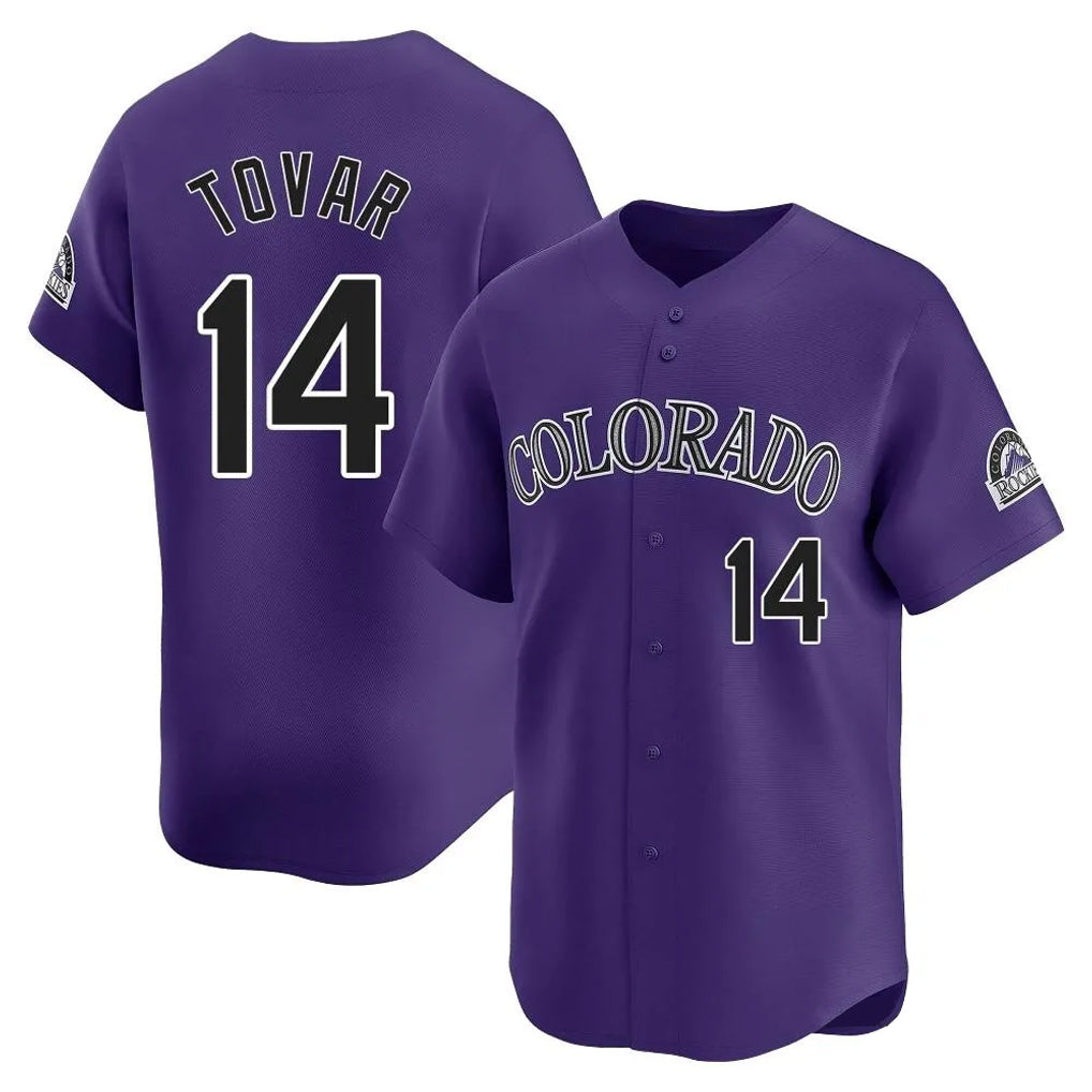 Colorado Rockies #14 Ezequiel Tovar Player Purple AmberGomez Limited Home Stitched Jerseys