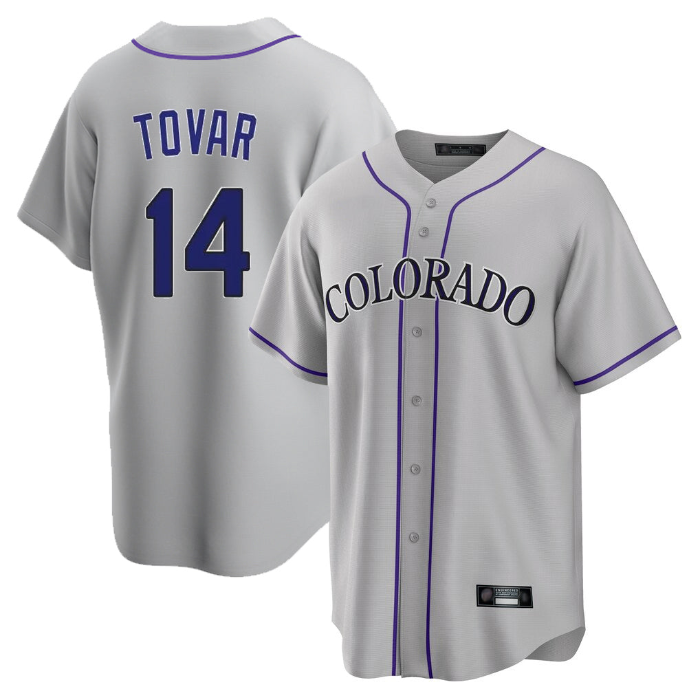 Colorado Rockies #14 Ezequiel Tovar Player Gray AmberGomez Game Home Stitched Jerseys