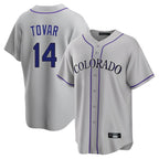 Colorado Rockies #14 Ezequiel Tovar Player Gray AmberGomez Game Home Stitched Jerseys