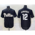 Philadelphia Phillies #12 Kyle Schwarber Black AmberGomez Lights Out Limited Stitched Jersey