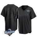 Los Angeles Dodgers #5 Freddie Freeman Player Black AmberGomez World Series Pitch Fashion T-shirt Stitched Jerseys