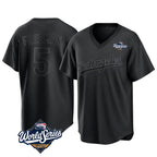 Los Angeles Dodgers #5 Freddie Freeman Player Black AmberGomez World Series Pitch Fashion T-shirt Stitched Jerseys
