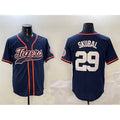 Detroit Tigers #29 Tarik Skubal Navy AmberGomez With Patch Cool Base Stitched Jersey