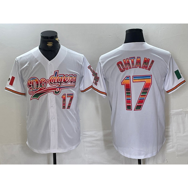 Los Angeles Dodgers #17 Shohei Ohtani White AmberGomez Mexico Cool Base Stitched Jersey