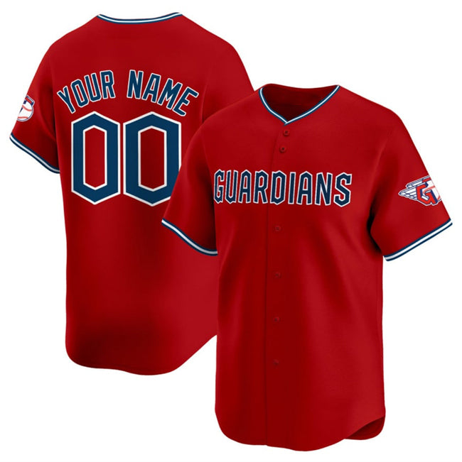 Custom Cleveland Guardians Active Player Red AmberGomez Alternate Limited Stitched Jersey