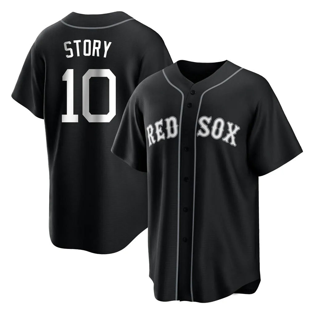 Boston Red Sox #10 Trevor Story Player Black AmberGomez Home Game Stitched Jerseys
