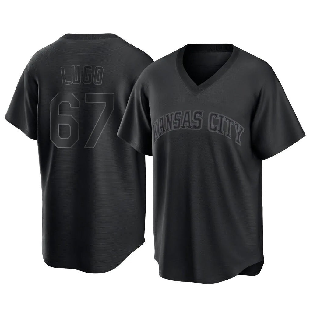 Kansas City Royals #67 Seth Lugo Player Black AmberGomez Fashion Game Stitched Jerseys