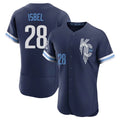 Kansas City Royals #28 Kyle Isbel Player Navy AmberGomez City Connect Limited Elite Home Stitched Jerseys