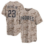 San Diego Padres #23 Fernando Tatis Jr. Camo AmberGomez USMC Alternate Replica Player Jersey