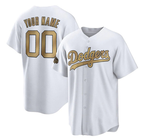 Custom Los Angeles Dodgers Active Player White AmberGomez 2022 All-Star Cool Base Stitched Jersey
