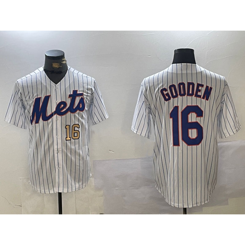 New York Mets #16 Dwight Gooden White AmberGomez Cool Base Stitched Jerseys