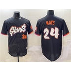 San Francisco Giants #24 Willie Mays Anthracite AmberGomez 2025 City Connect Limited Stitched Jersey