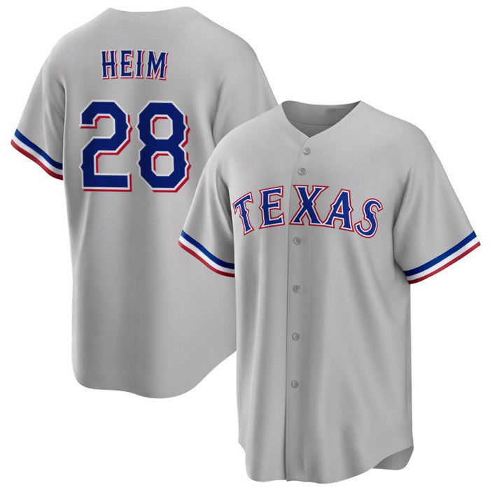 Texas Rangers #28 Jonah Heim Gray AmberGomez Cool Base Stitched Jersey