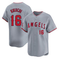Los Angeles Angels #16 Yusei Kikuchi Player Gray AmberGomez Home Limited Stitched Jerseys