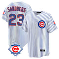 Chicago Cubs #23 Ryne Sandberg Player White AmberGomez 150th Anniversary Home Game Stitched Jerseys