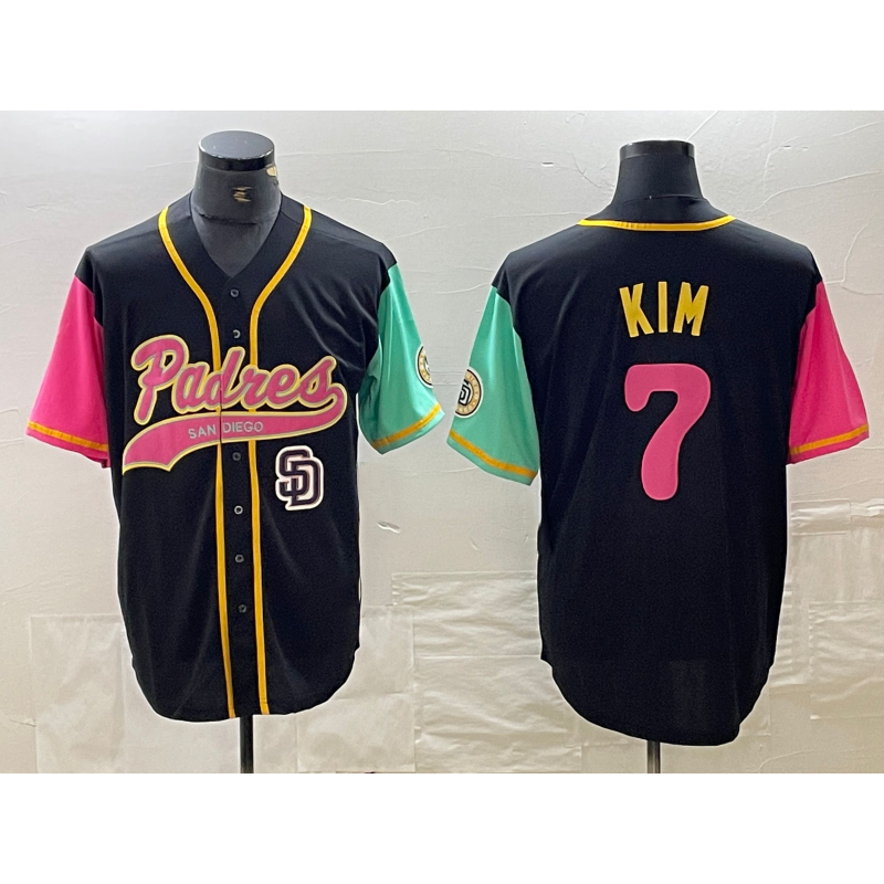 San Diego Padres #7 Ha Seong Kim Black AmberGomez NEW 2023 City Connect Cool Base Stitched Jersey