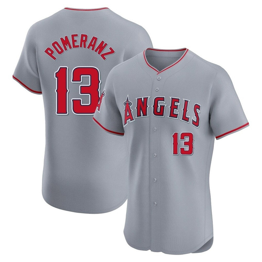 Los Angeles Angels #13 Drew Pomeranz Player Gray AmberGomez Home Limited Elite Stitched Jerseys