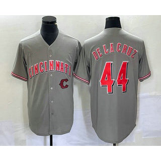 Cincinnati Reds #44 Elly De La Cruz Grey AmberGomez Cool Base Stitched Jersey