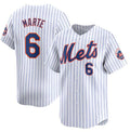 New York Mets #6 Starling Marte White AmberGomez 2024 Home Limited Stitched Jersey