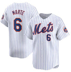 New York Mets #6 Starling Marte White AmberGomez 2024 Home Limited Stitched Jersey
