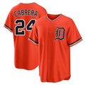 Detroit Tigers #24 Miguel Cabrera Player Orange AmberGomez Home Game Stitched Jerseys