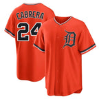 Detroit Tigers #24 Miguel Cabrera Player Orange AmberGomez Home Game Stitched Jerseys