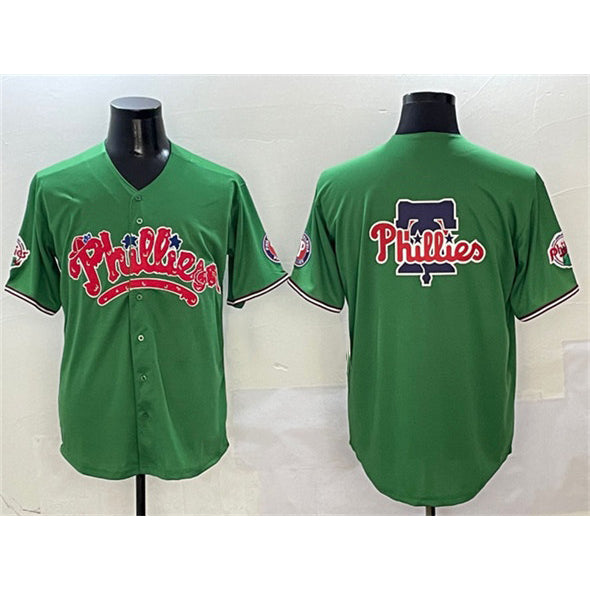 Philadelphia Phillies Team Big Logo Green AmberGomez Phanatic Limited Stitched Jersey