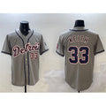 Detroit Tigers #33 Colt Keith Gray AmberGomez Cool Base Stitched Jersey