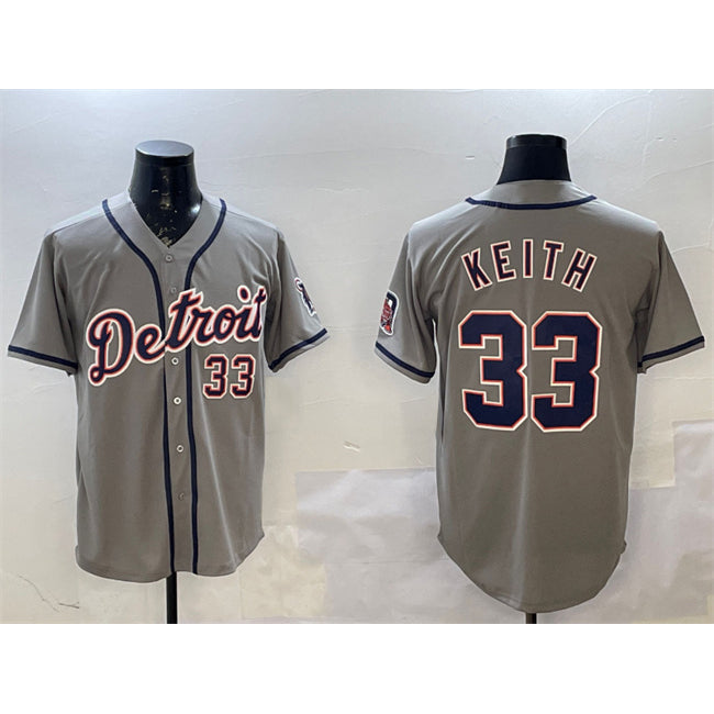 Detroit Tigers #33 Colt Keith Gray AmberGomez Cool Base Stitched Jersey