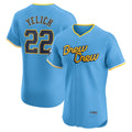 Milwaukee Brewers #22 Christian Yelich Powder Blue AmberGomez City Connect Elite Player Jersey