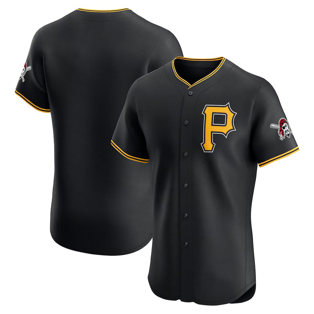 Pittsburgh Pirates Black AmberGomez Alternate Vapor Premier Elite Patch Jersey