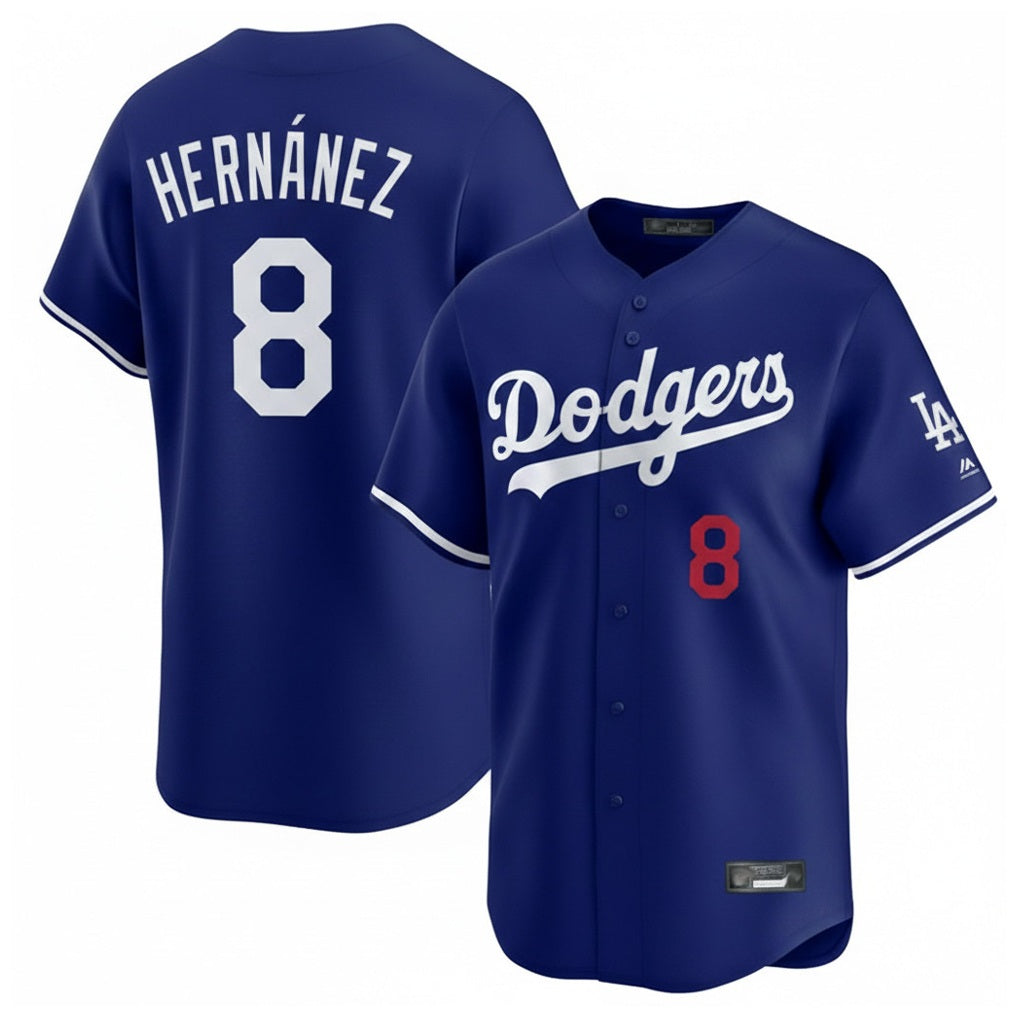 Los Angeles Dodgers #8 Enrique Hern¨¢ndez Player Royal AmberGomez Limited Home Stitched Jerseys