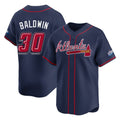 Atlanta Braves #30 Drake Baldwin Player Navy AmberGomez 2025 Speedway Classic Home Game Stitched Jerseys