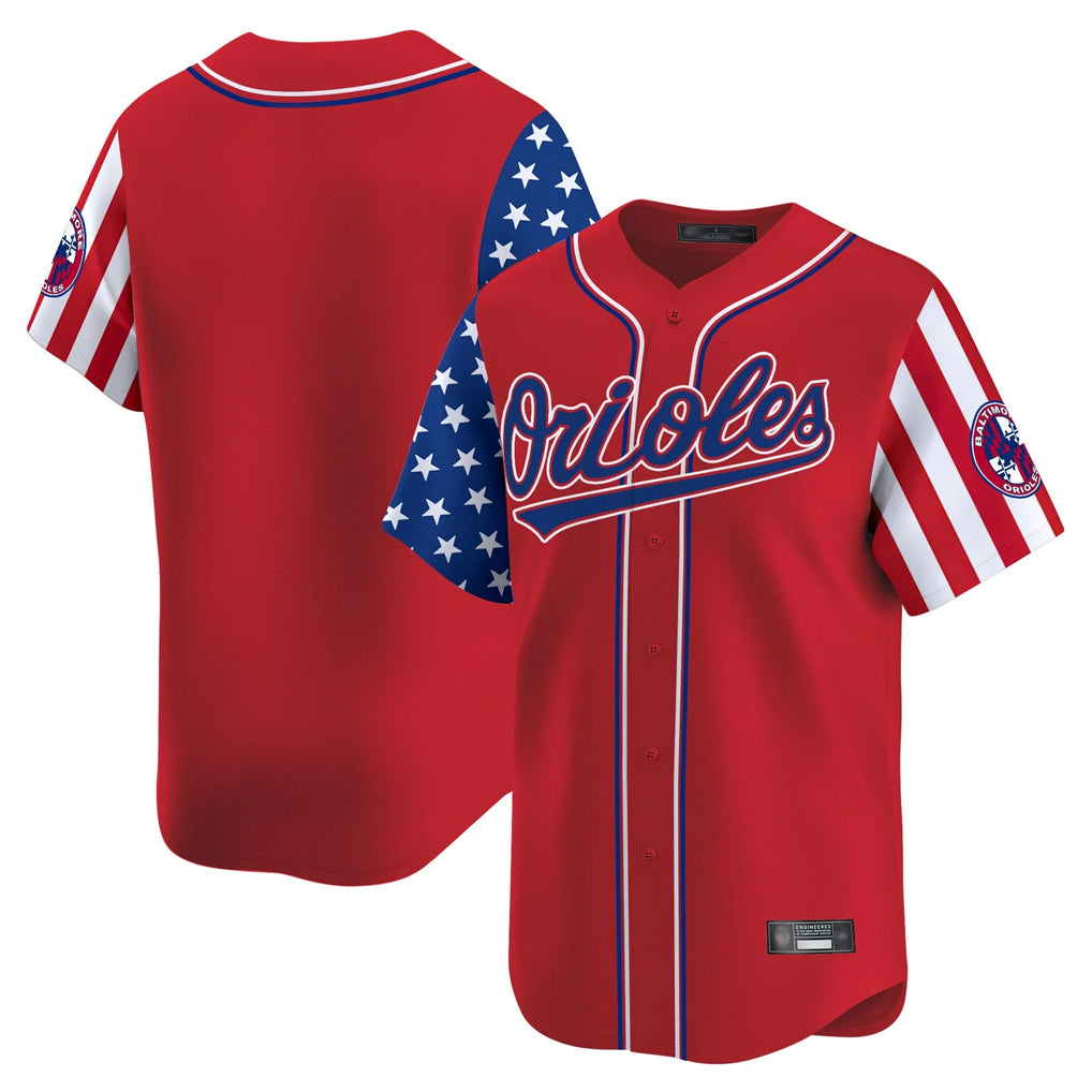 Baltimore Orioles Red AmberGomez Independence Day Vapor Premier Limited Home Game Blank Player Stitched Jerseys