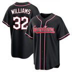 Cleveland Guardians #32 Gavin Williams Player Black AmberGomez Fashion Out Home Game Stitched Jerseys