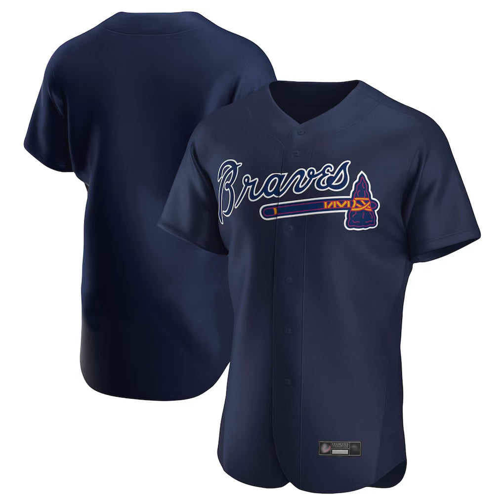 Atlanta Braves Navy AmberGomez Alternate Limited Elite Home Game Blank Player Stitched Jerseys