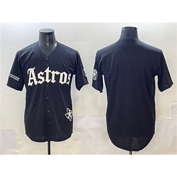 Houston Astros Blank Black AmberGomez Gothic 'Houston Born Barrio Raised' Limited Stitched Jersey