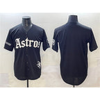 Houston Astros Blank Black AmberGomez Gothic 'Houston Born Barrio Raised' Limited Stitched Jersey