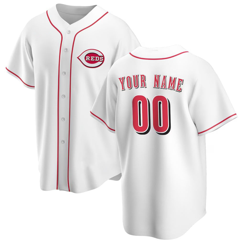 Custom Cincinnati Reds White AmberGomez Home Replica Jersey