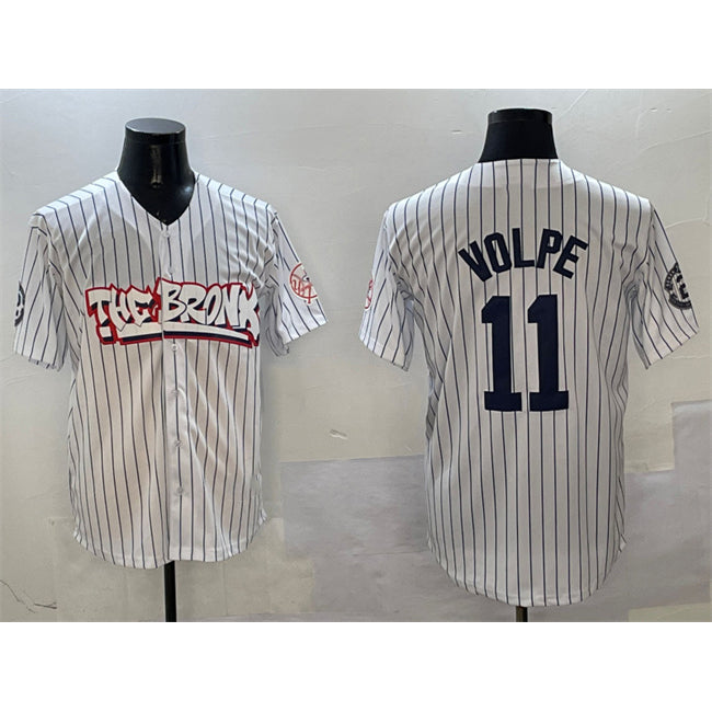 New York Yankees #11 Anthony Volpe White AmberGomez Bronx Graffiti Vapor Limited Stitched Jersey