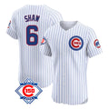 Chicago Cubs #6 Matt Shaw Player White AmberGomez 150th Anniversary Limited Elite Home Game Stitched Jerseys