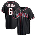 Los Angeles Angels #6 Anthony Rendon Player Black AmberGomez Fashion Out Home Game Stitched Jerseys