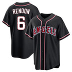 Los Angeles Angels #6 Anthony Rendon Player Black AmberGomez Fashion Out Home Game Stitched Jerseys