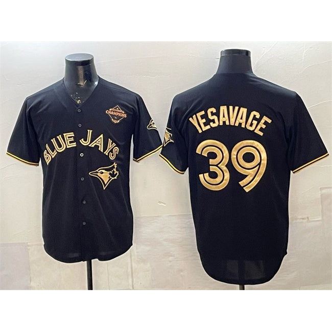 Toronto Blue Jays #39 Trey Yesavage Black Gold AmberGomez 2025 American League Champions Limited Stitched Jersey