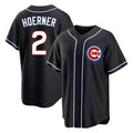 Chicago Cubs #2 Nico Hoerner Player Black AmberGomez Fashion Out Game Stitched Jerseys