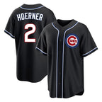 Chicago Cubs #2 Nico Hoerner Player Black AmberGomez Fashion Out Game Stitched Jerseys