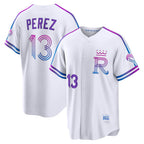 Kansas City Royals #13 Salvador Perez White AmberGomez 2026 City Connect Stadium Jersey